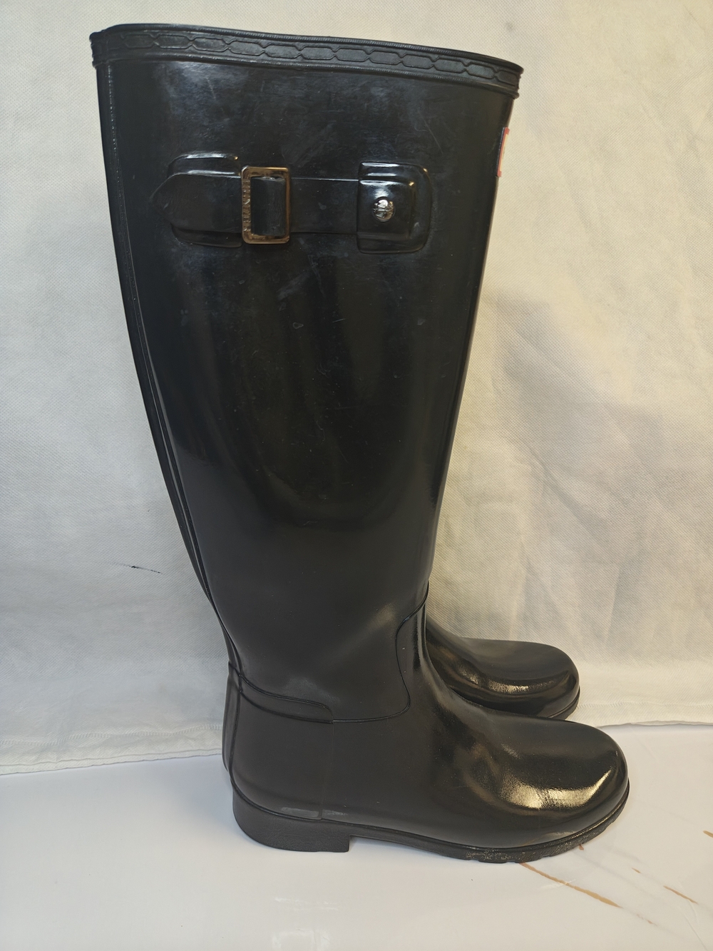 Hunter Glossy Tall Rain Boots - Black - Picture 4 of 16
